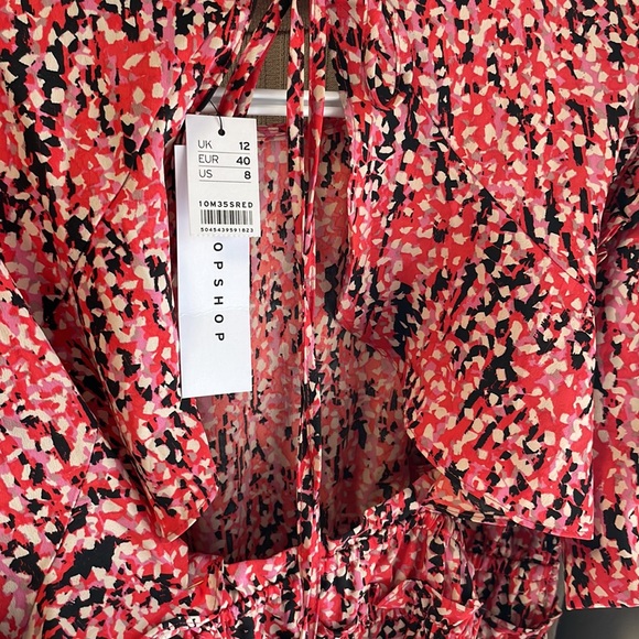 TOPSHOP Animal Print Puff Sleeve Mini Dress - Picture 7 of 7